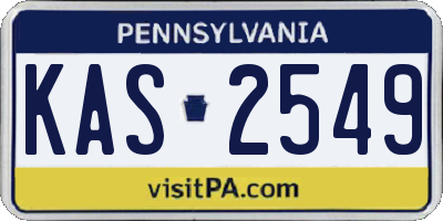 PA license plate KAS2549
