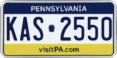 PA license plate KAS2550