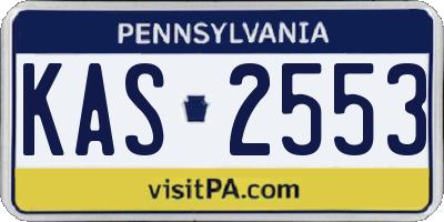 PA license plate KAS2553