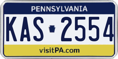 PA license plate KAS2554