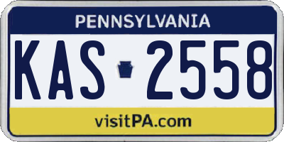 PA license plate KAS2558