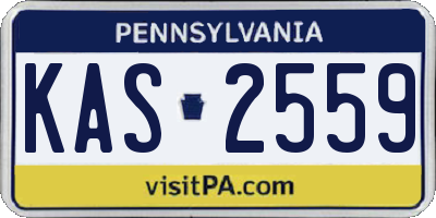 PA license plate KAS2559