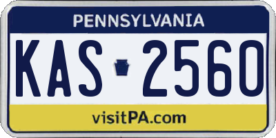 PA license plate KAS2560