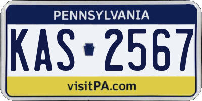 PA license plate KAS2567