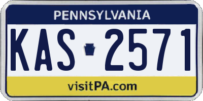 PA license plate KAS2571