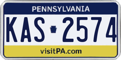 PA license plate KAS2574