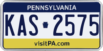 PA license plate KAS2575