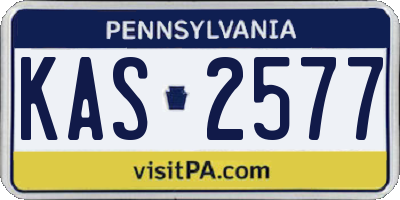 PA license plate KAS2577