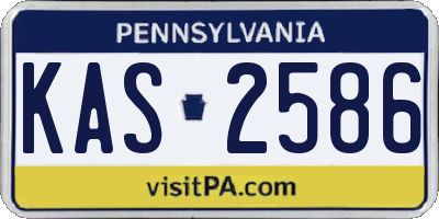 PA license plate KAS2586