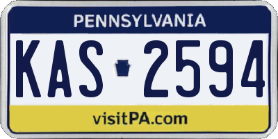 PA license plate KAS2594