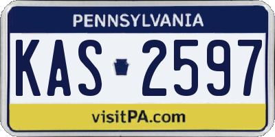 PA license plate KAS2597