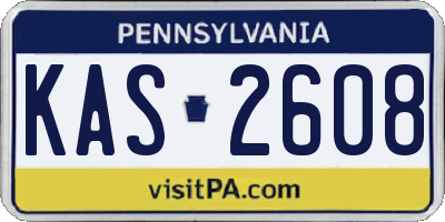 PA license plate KAS2608
