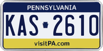 PA license plate KAS2610