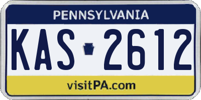 PA license plate KAS2612