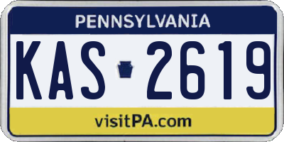 PA license plate KAS2619