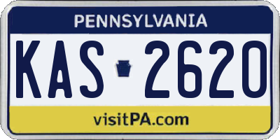PA license plate KAS2620