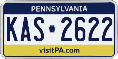 PA license plate KAS2622