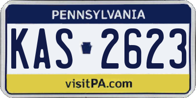 PA license plate KAS2623