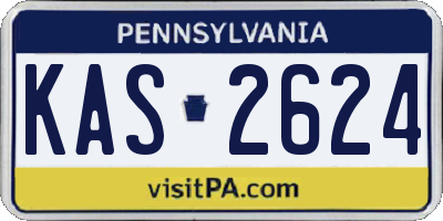 PA license plate KAS2624