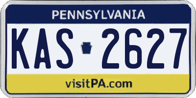 PA license plate KAS2627