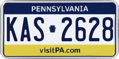 PA license plate KAS2628