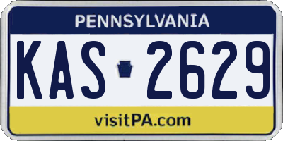 PA license plate KAS2629