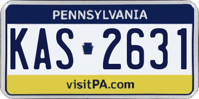 PA license plate KAS2631