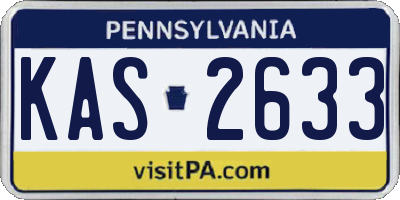 PA license plate KAS2633