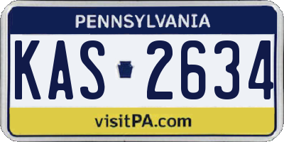 PA license plate KAS2634