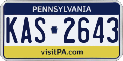 PA license plate KAS2643