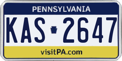 PA license plate KAS2647