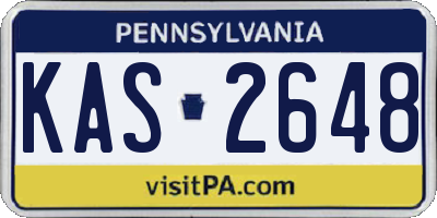 PA license plate KAS2648