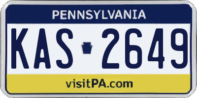 PA license plate KAS2649