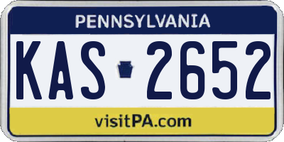 PA license plate KAS2652