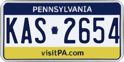 PA license plate KAS2654