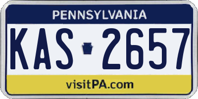 PA license plate KAS2657