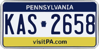 PA license plate KAS2658