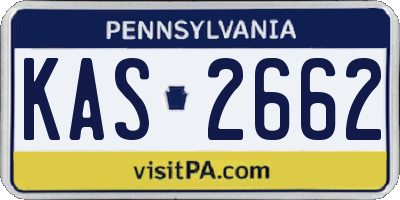 PA license plate KAS2662