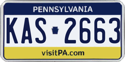 PA license plate KAS2663