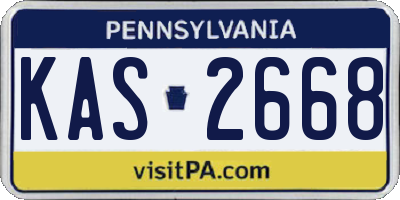 PA license plate KAS2668