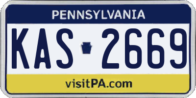 PA license plate KAS2669