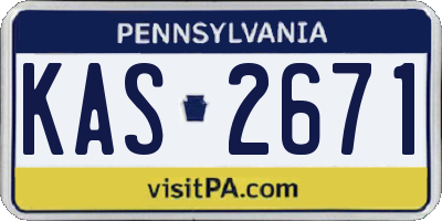 PA license plate KAS2671