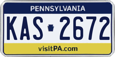 PA license plate KAS2672