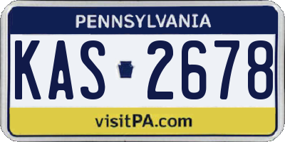 PA license plate KAS2678