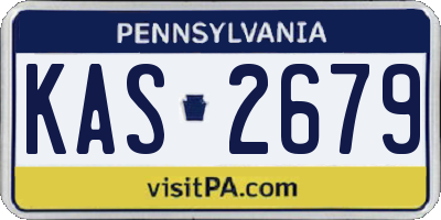 PA license plate KAS2679