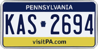 PA license plate KAS2694
