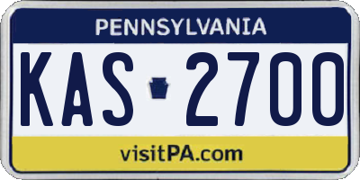 PA license plate KAS2700