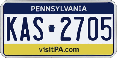 PA license plate KAS2705