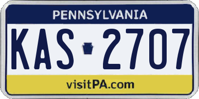 PA license plate KAS2707