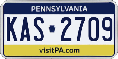 PA license plate KAS2709